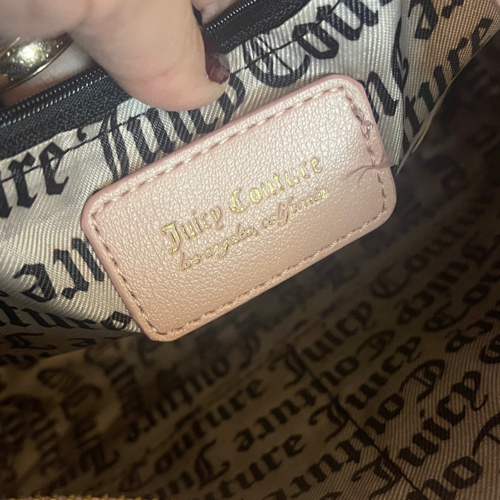 Juicy Couture Pastel Pink Signature league tote w/web strap and mini pouch - Picture 16 of 17
